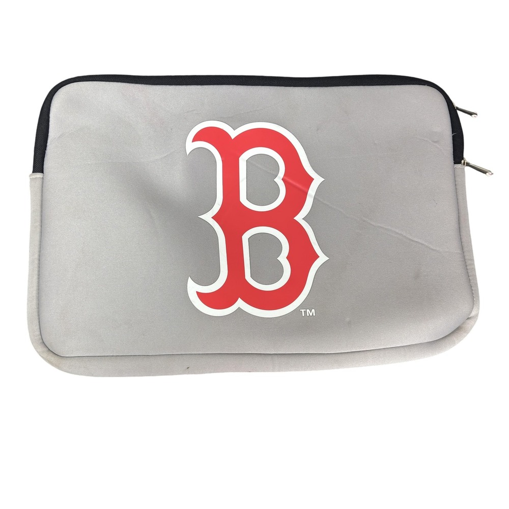Boston Red Sox Laptop Sleeve Gray Black MLB Baseball Fleece Lined Case Neoprene